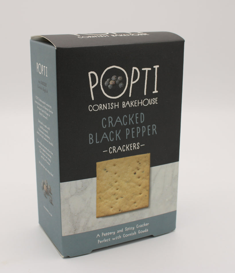 Cracked black pepper crackers for cheese