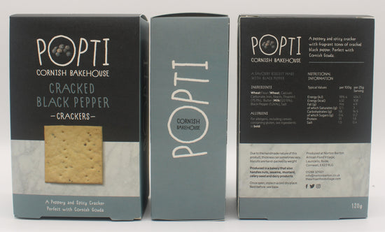 Cracked black pepper crackers for cheese