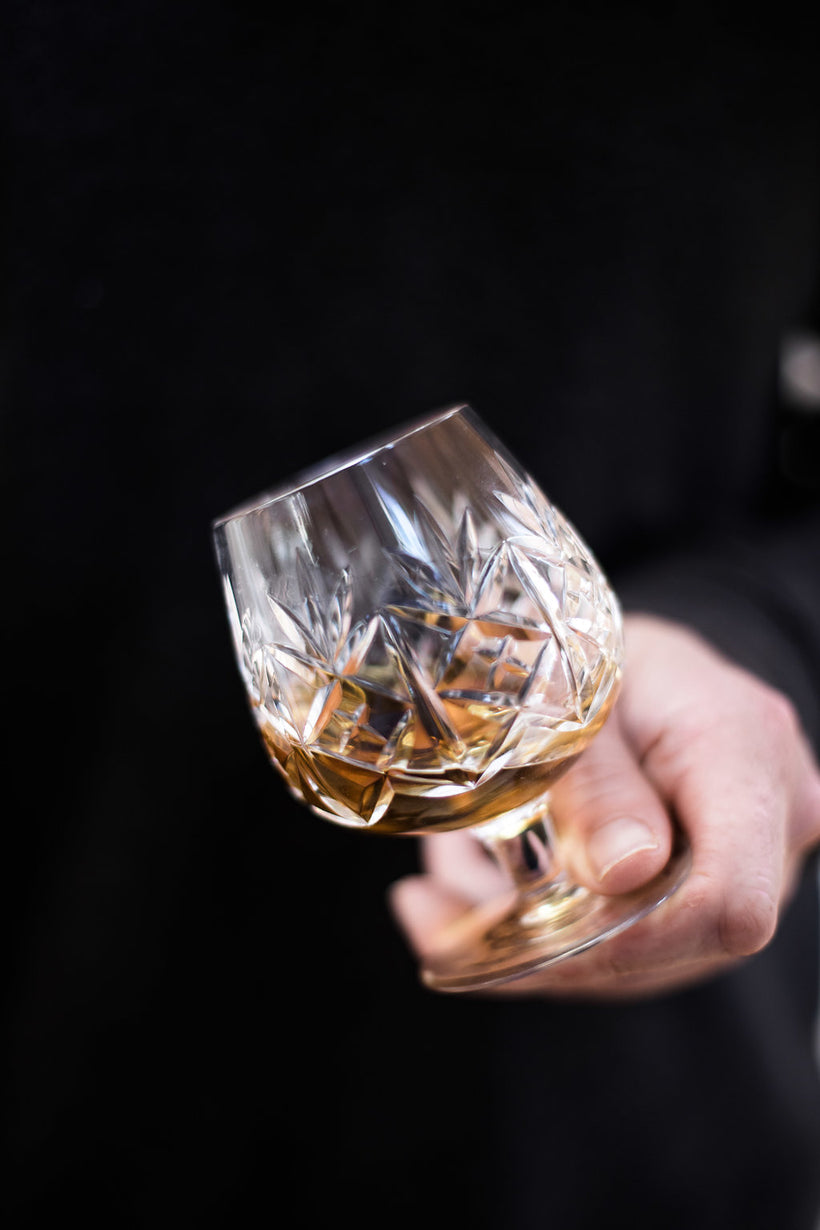 Morvenna spiced Cornish rum in a cut glass