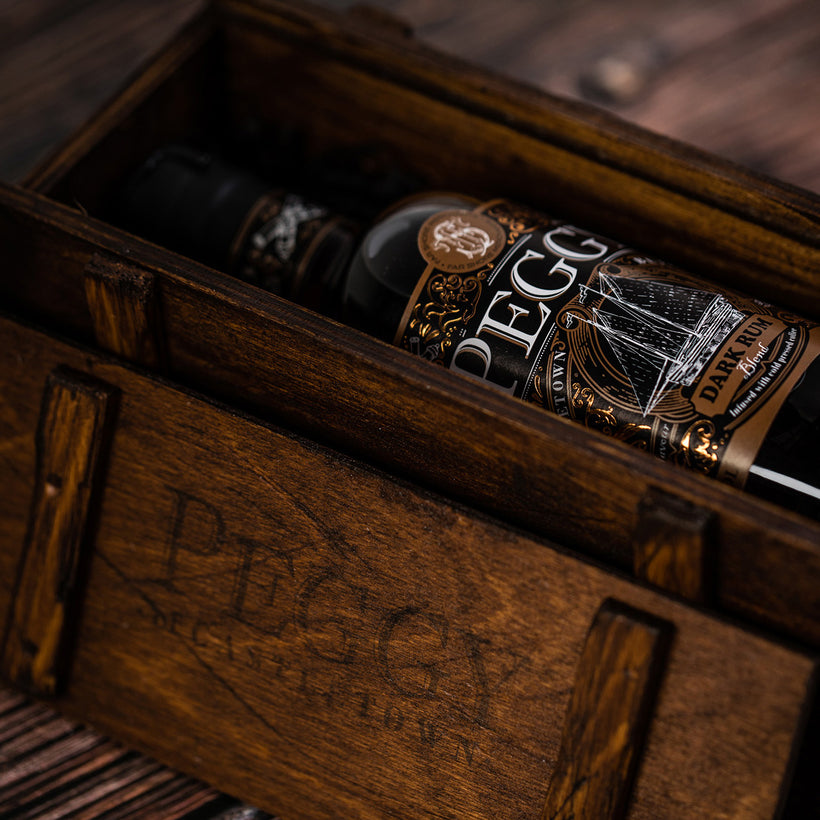 PEGGY DARK RUM – 200ml WITH WOODEN GIFT BOX