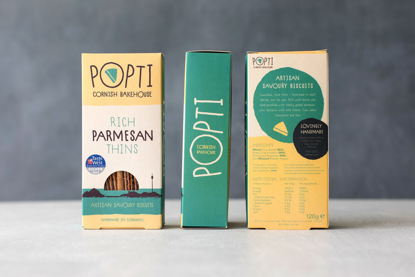 Popti artisan savoury Parmesan biscuits