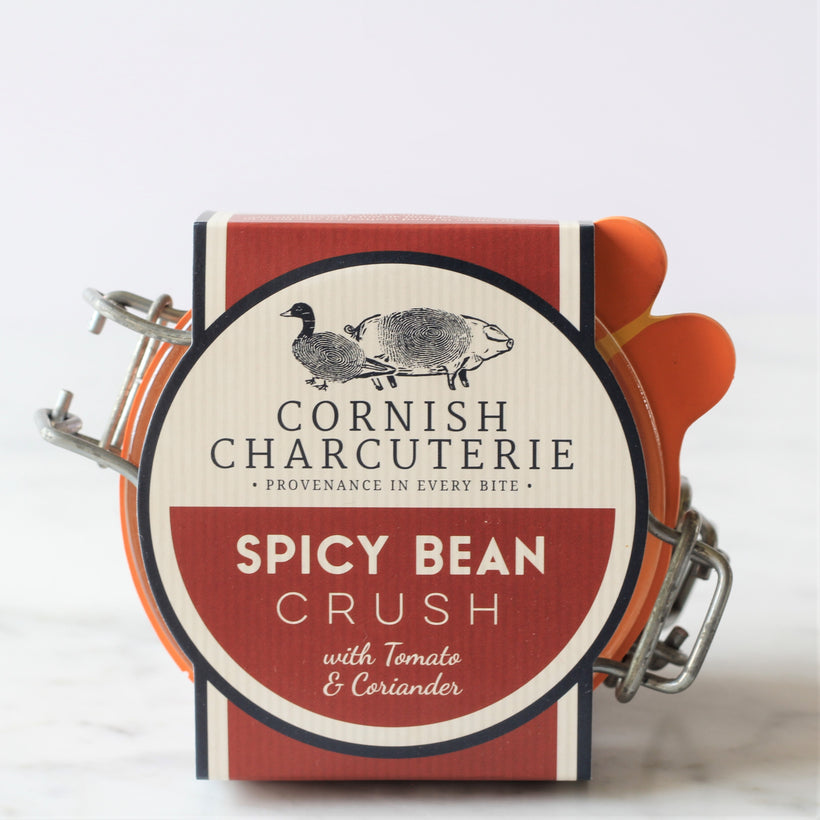 Cornish Charcuterie's Vegan Spicy Bean Crush is a delightfully textured combination of mixed beans, garlic, chilli and lime, makes for a moreish and healthy choice.